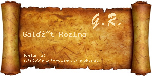 Galát Rozina névjegykártya